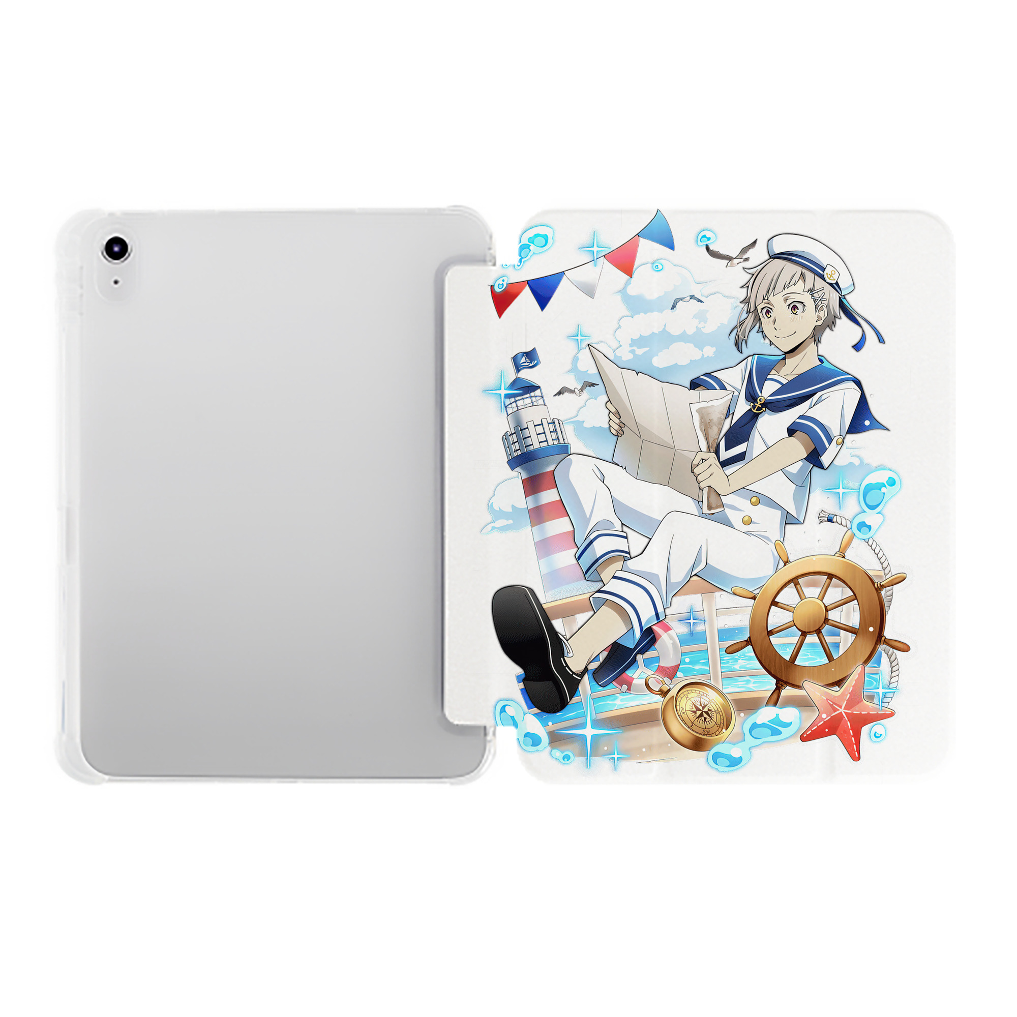 （画像用） 文豪ストレイドッグス Bungo Stray Dogs IPad ケース ペン収納付き 三つ折りスタンド PUレザー×シリコン 対応機種9.5/10.5/10.9インチ